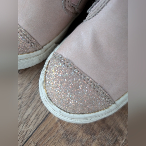 Children's Place pink glitter slip-on shoes size 7 - Picture 2 of 3